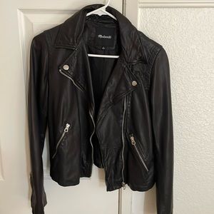 Madewell Washed Black Leather Jacket